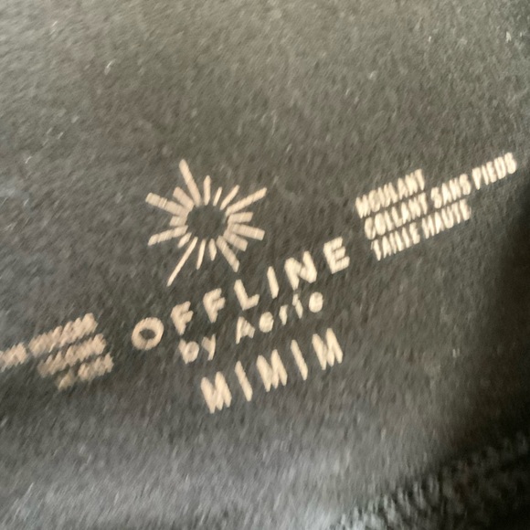 Aerie OFFLINE High Waisted Ribbed Mesh Black Leggings M AEO - OBO - Picture 6 of 7